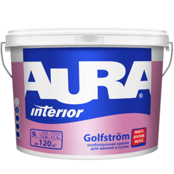 Краска AURA GOLFSTROM 9л особопр. для стен/потTR