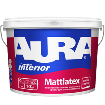 Краска AURA MATTLATEX 9л моющ. для стен/пот TR