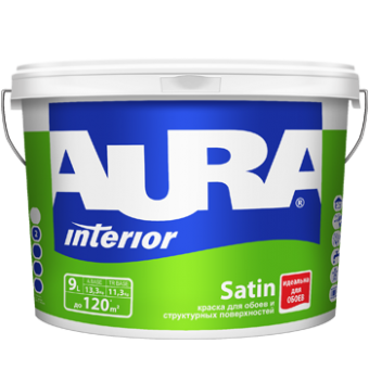 Краска AURA SATIN в/д 9л для обоев под покраску А